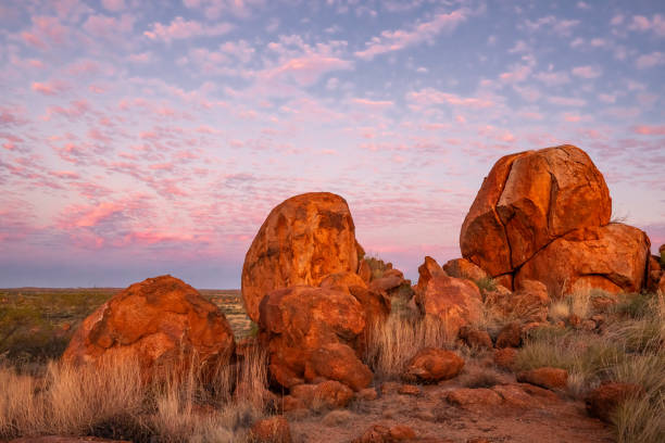 istock Devil's Marbles/Karlu Karlu during blue hour, Northern Territory, Australia 2156765352