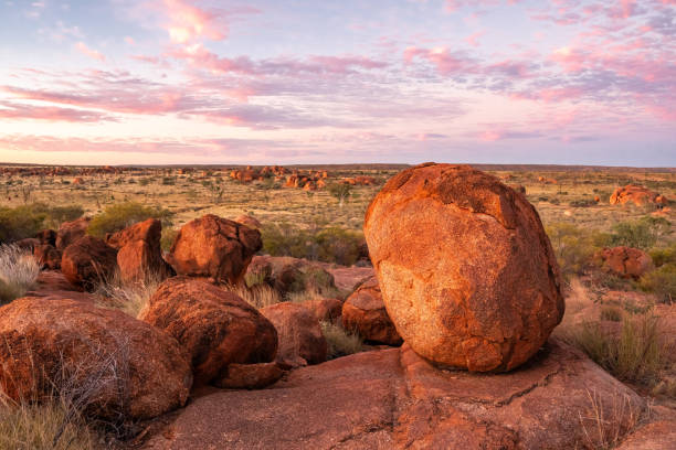 istock Devil's Marbles/Karlu Karlu during blue hour, Northern Territory, Australia 2156765353