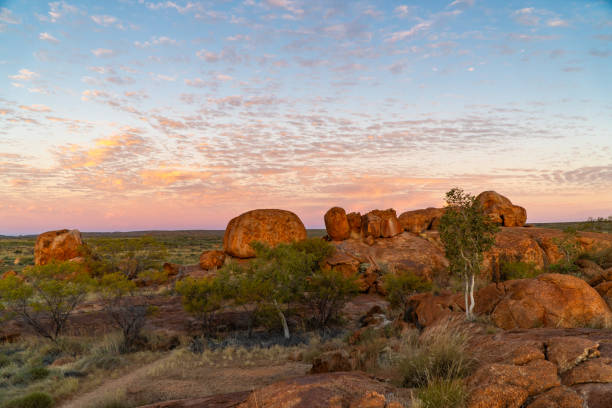 istock Devil's Marbles/Karlu Karlu during blue hour, Northern Territory, Australia 2156765604