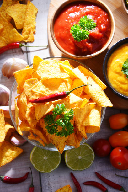 istock Composition with bowl of potato chips. 2156768308