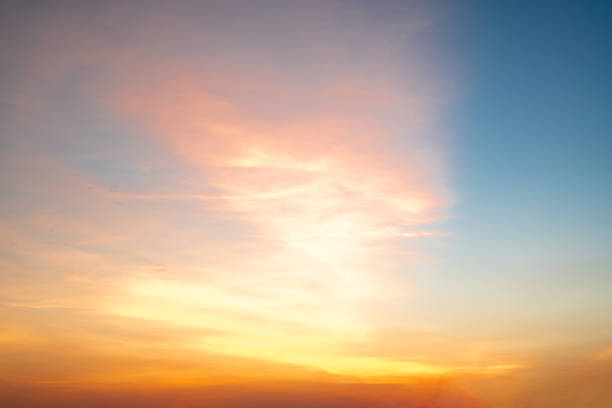 istock Beautiful , luxury soft gradient orange gold clouds and sunlight on the blue sky perfect for the background, take in everning,Twilight, Large size, high definition landscape photo 2156769301