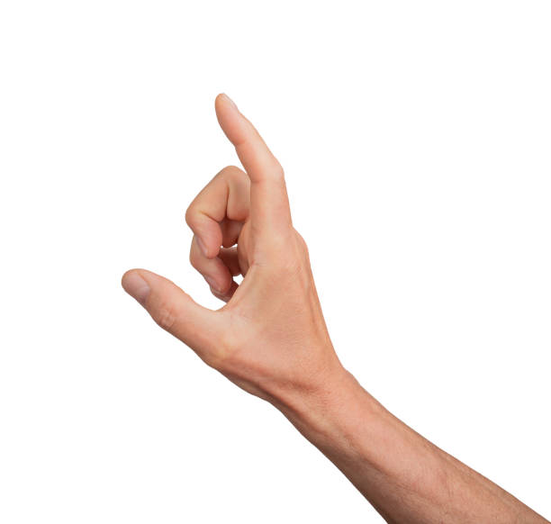 istock Hand showing a large measurement using thumb and index finger, isolated on white background. Gesture 2156774216