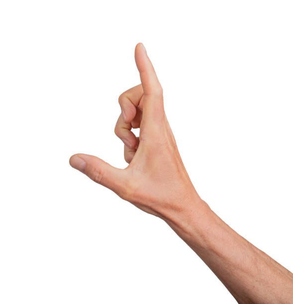 istock Hand showing a large measurement using thumb and index finger, isolated on white background. Gesture 2156774237