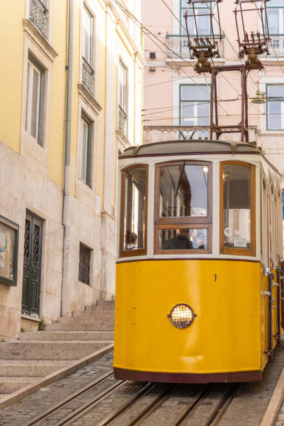 istock Classic Yellow Tram Navigating Lisbon's Streets 2156774918