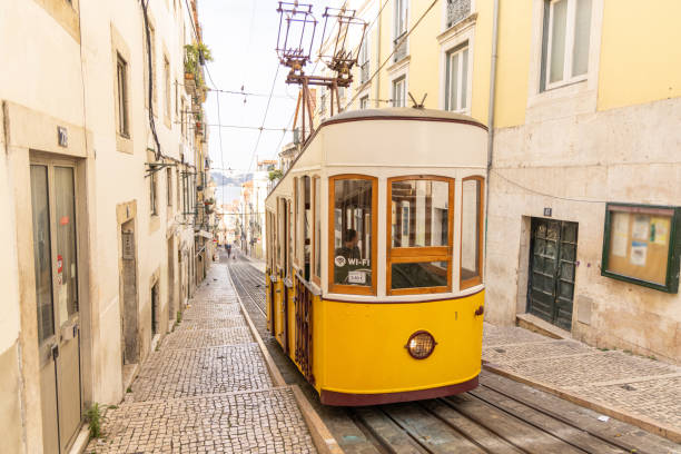 istock Charming Yellow Tram on Lisbon's Iconic Streets 2156774947