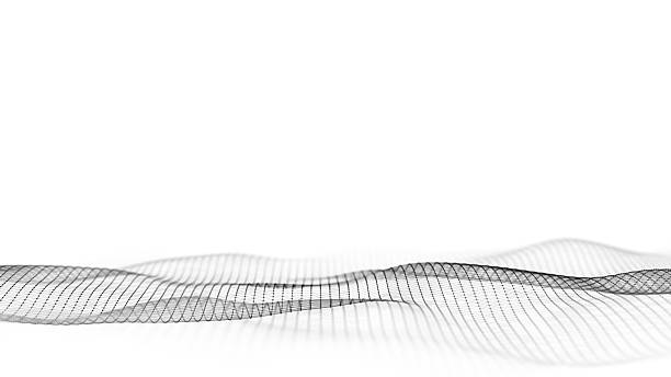istock Abstract wave with black points and lines on white background. Science background with moving dots. Network connection technology. Digital structure with particles. 3d rendering. 2156775900