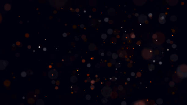 istock Abstract dust particles with red light on dark background. Science backdrop with moving glittering dots. Flying particles with effect bokeh. 3d rendering. 2156776188