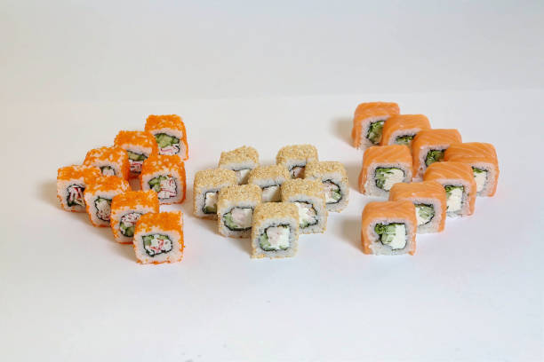 istock Assortment of Sushi Rolls Arranged Together 2156778610