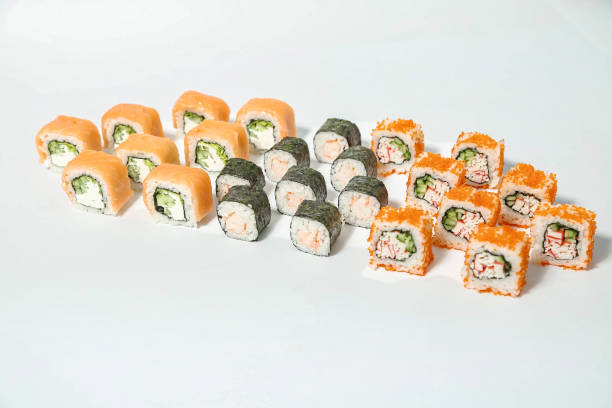 istock Abundant Sushi Spread on White Table 2156779899