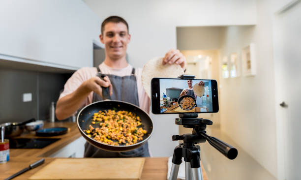 istock The chef is broadcasting live from workshop how to prepare a vegetarian food 2156783025