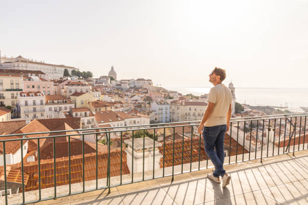 istock Man Admiring Historic Cityscape 2156783381