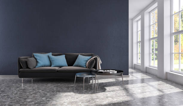 istock Large luxury modern bright interiors Living room mockup illustration 3D rendering image 2156791459