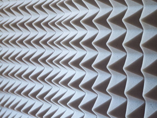 istock Echo Dampening Material. Pyramid acoustic foam for effective sound insulation. 2156794262