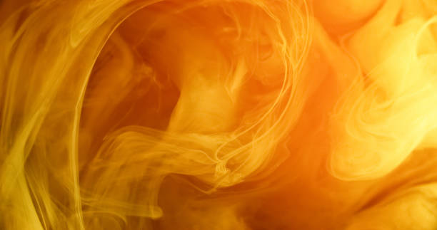 istock Ink water mix color fog cloud orange mist wave 2156799366