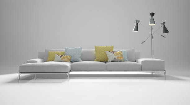 istock Large luxury modern bright interiors Living room mockup illustration 3D rendering image 2156799601