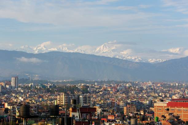 View on Kathmandu City, Nepal, and the Himalayan Mountain Range