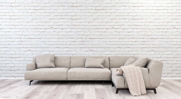 istock Large luxury modern bright interiors Living room mockup illustration 3D rendering image 2156802017