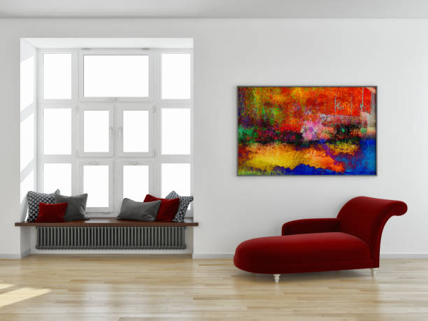 istock Large luxury modern bright interiors Living room mockup illustration 3D rendering image 2156802683
