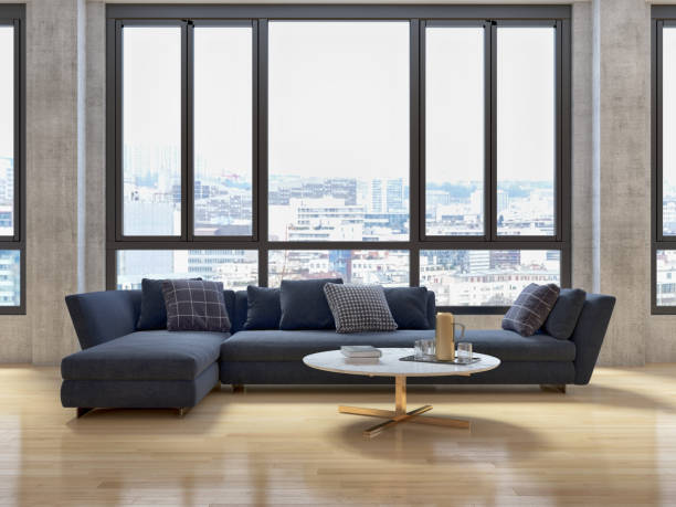 istock Large luxury modern bright interiors Living room mockup illustration 3D rendering image 2156802818