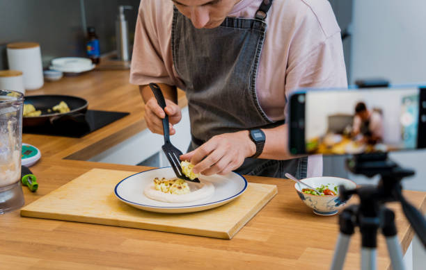 istock The chef is broadcasting live from workshop how to prepare a bean porridge with cauliflower 2156804294