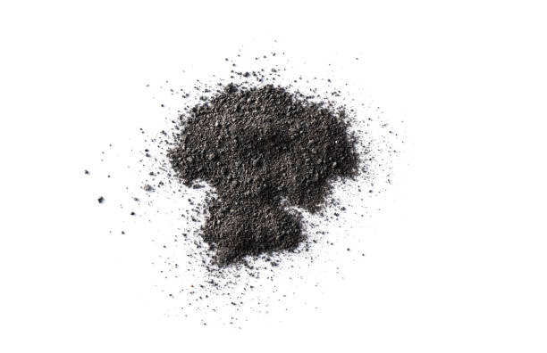 istock Activated charcoal powder isolated on white background. 2156804655