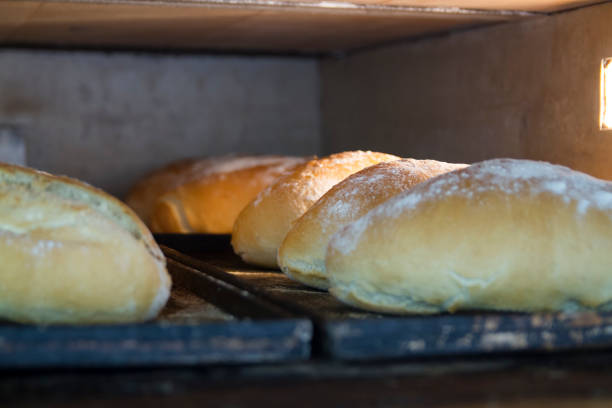 The pies are baked in the oven. Selective focus. Food.