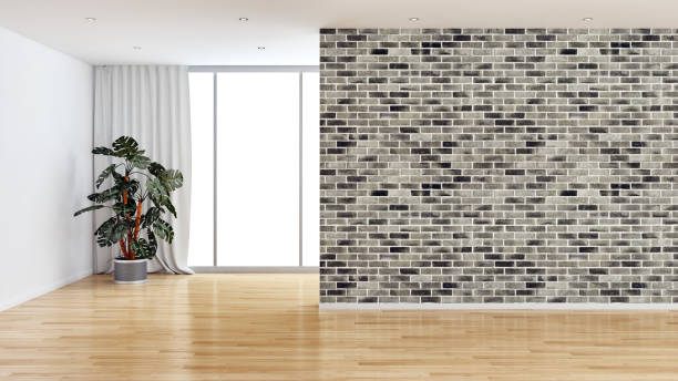 istock Large luxury modern bright interiors Living room mockup illustration 3D rendering image 2156826404