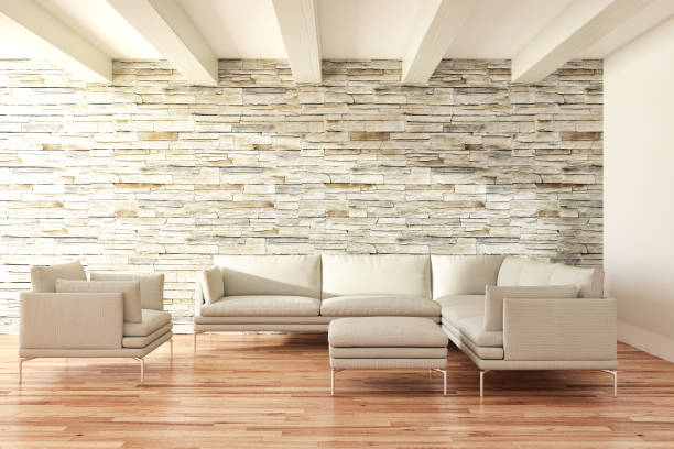 istock Large luxury modern bright interiors Living room mockup illustration 3D rendering image 2156826472