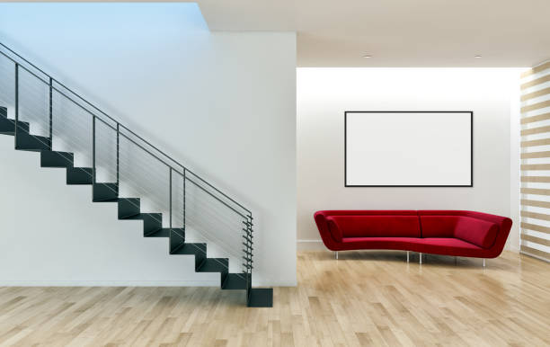 istock Large luxury modern bright interiors Living room mockup illustration 3D rendering image 2156826689