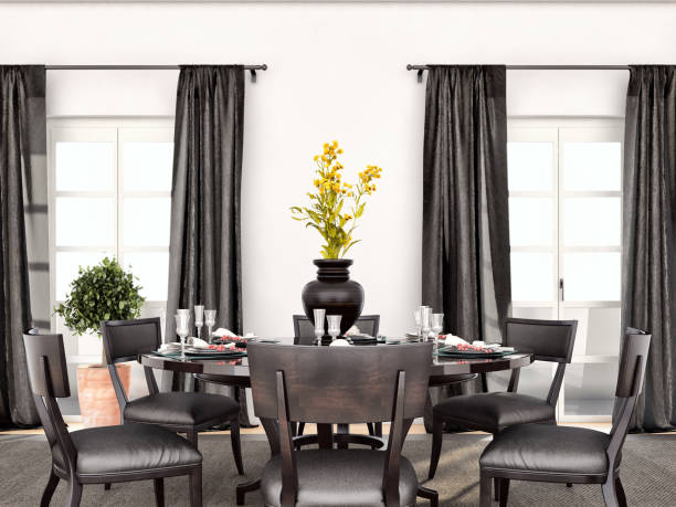 Large luxury modern bright interiors Living room mockup illustration 3D rendering image