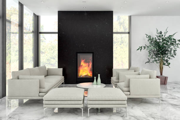 istock Large luxury modern bright interiors Living room mockup illustration 3D rendering image 2156826998
