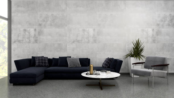 istock Large luxury modern bright interiors Living room mockup illustration 3D rendering image 2156827620