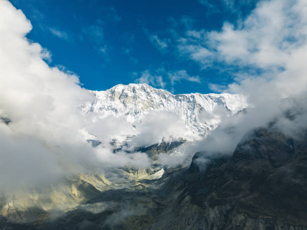 Mountain in Nepal, Annapurna base camp clouds