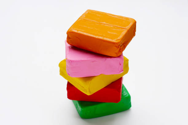 istock Colorful plasticine clay on white background. 2156837486