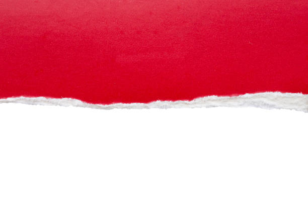 istock Red ripped paper torn edges strips isolated on white background 2156837775