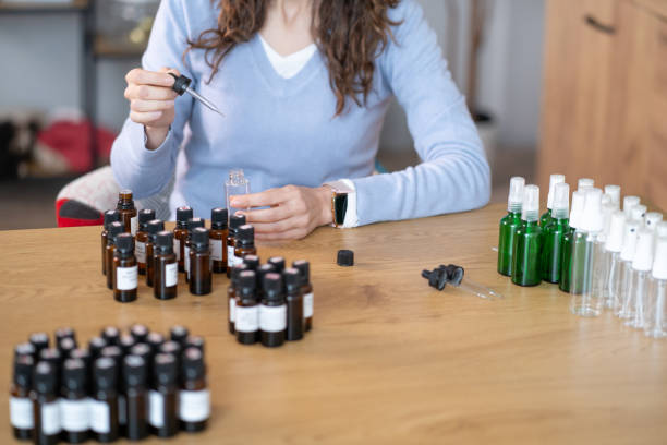 istock A woman is preparing bach therapy drops, pouring them into bottles 2156837905