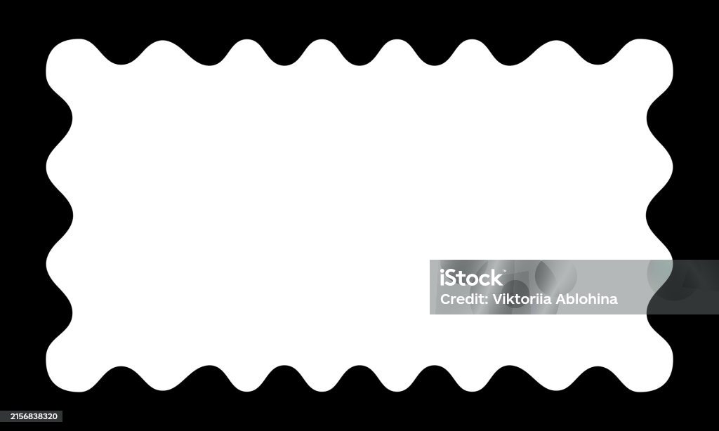 Inner Borders Rectangle Frame With Wavy Inner Borders Rectangular Shape With ...