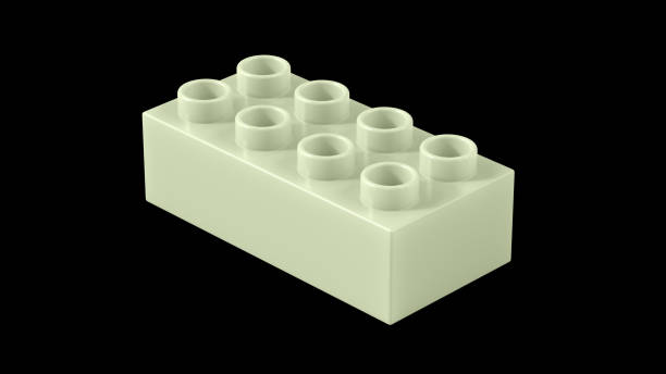 istock Seafoam Green Plastic Toy Block Isolated on a Black Background. 2156838914