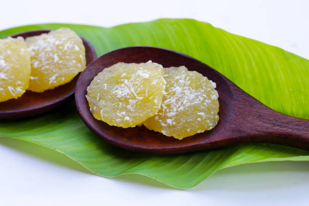 Steamed cassava cake. Thai dessert