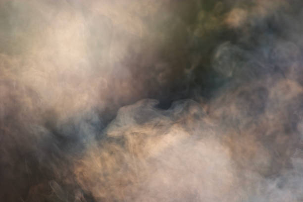 Hazy light and smoke make it look mysterious and enigmatic.