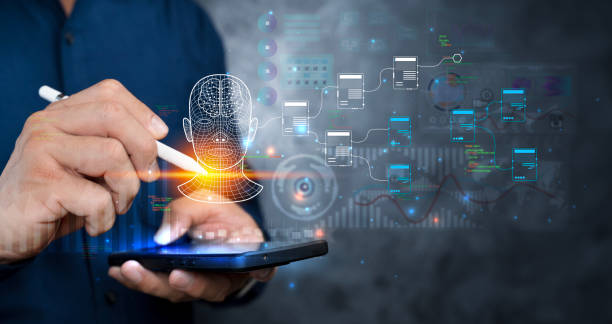 istock Businessman touch automated data management system to create reports with KPIs. 2156845038
