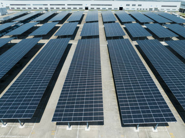 istock Solar powered awning for parking lot 2156855017
