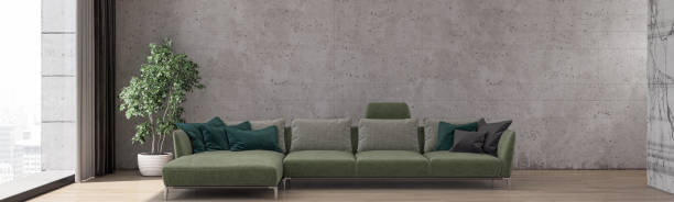 istock Modern 3d illustration Banner Relaxing and Comfortable Modern Living Room with Sofas Armchairs Windows Rugs Coffee Tables Curtains and Bookshelves 2156861292