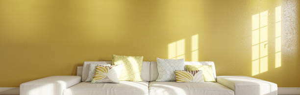 istock Modern 3d illustration Banner Relaxing and Comfortable Modern Living Room with Sofas Armchairs Windows Rugs Coffee Tables Curtains and Bookshelves 2156863795