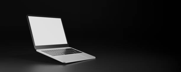 istock Laptops mockup with blank white screen for your design. 3d render illustration 2156865235