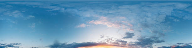 istock Sunset sky panorama with bright glowing pink Cumulus clouds. HDR 360 seamless spherical panorama. Full zenith or sky dome in 3D, sky replacement for aerial drone panoramas. Climate and weather change. 2156865674