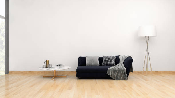 istock Large luxury modern bright interiors Living room mockup illustration 3D rendering image 2156867898