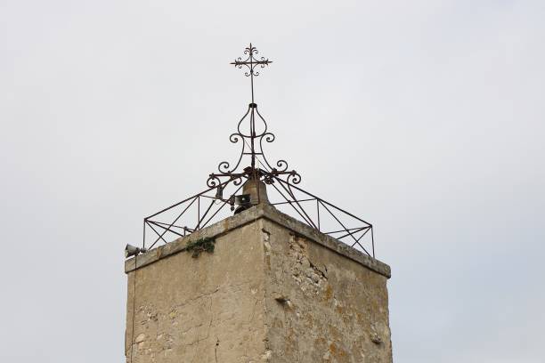 Church bell tower, village of Bages, department of Aude, France