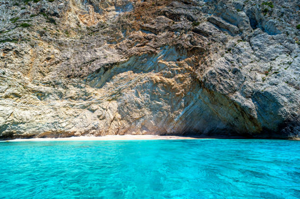 istock Turquoise blue water on a small beach on Corfu 2156869484