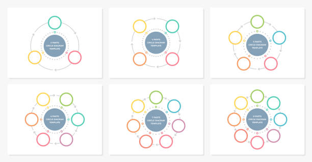 circle infographic templates - stufen stock-grafiken, -clipart, -cartoons und -symbole